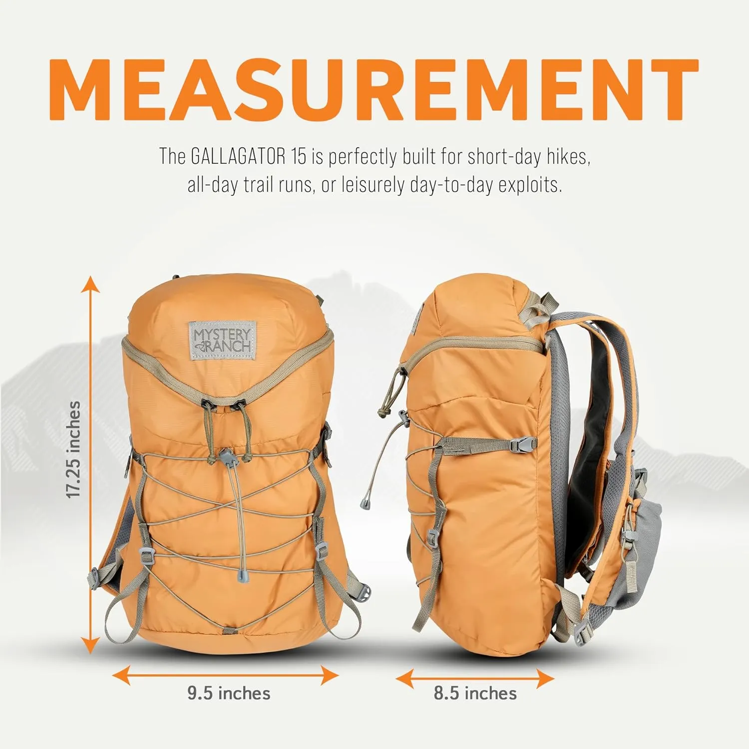 Mystery Ranch Gallagator 15 Travel Bag to Hiking Backpack Daypack, Fox, L/XL