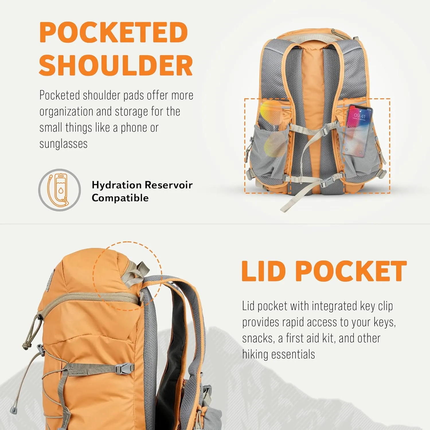Mystery Ranch Gallagator 15 Travel Bag to Hiking Backpack Daypack, Fox, L/XL