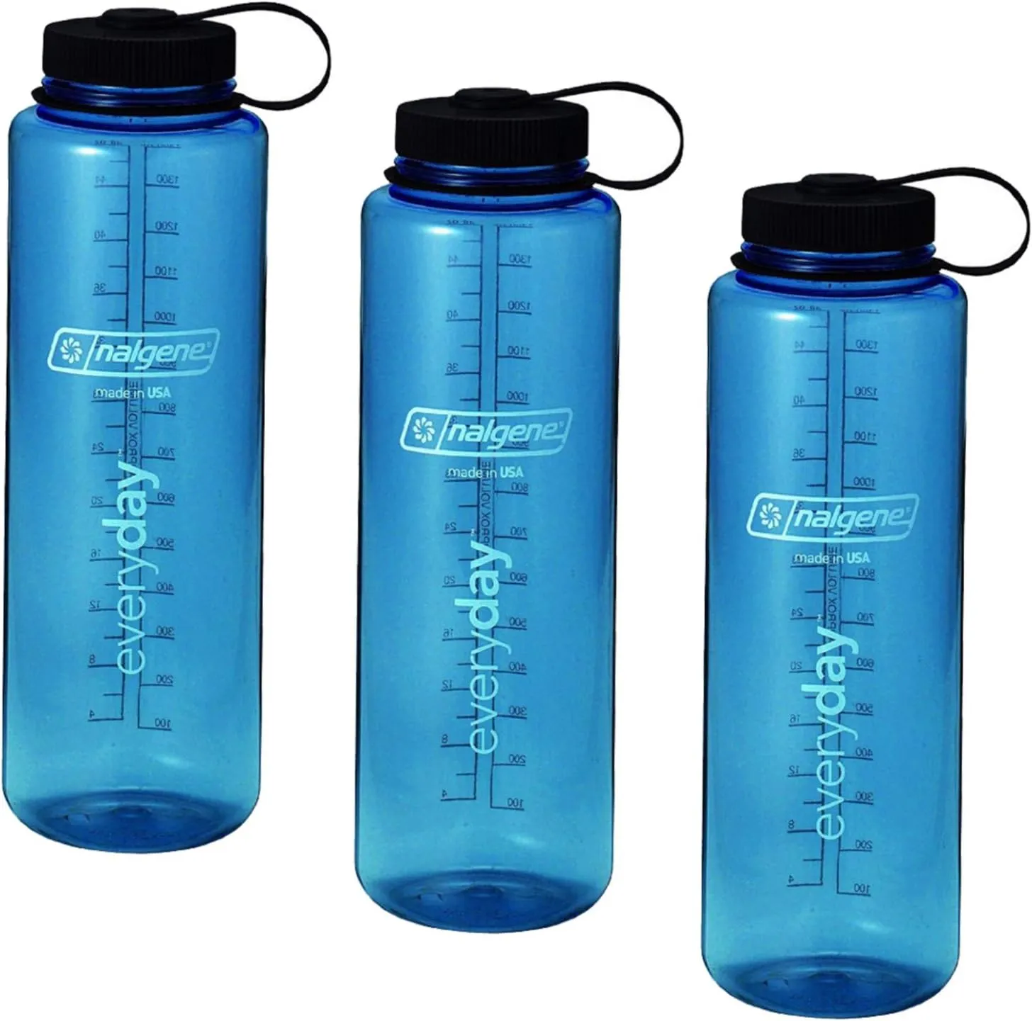 Nalgene Silo 48oz Tritan Wide Mouth Bottle - 3 Pack (Blue)