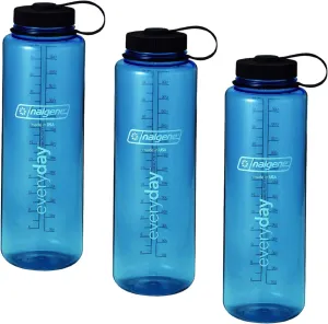 Nalgene Silo 48oz Tritan Wide Mouth Bottle - 3 Pack (Blue)