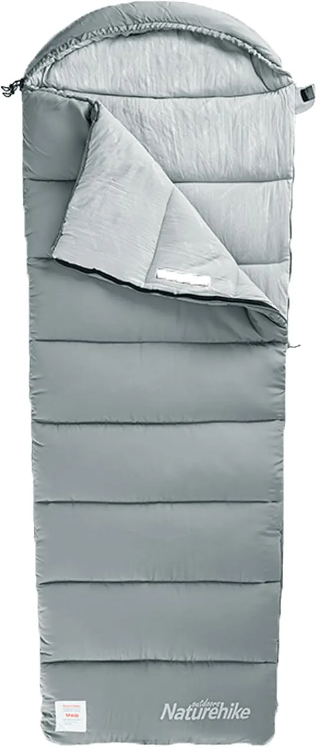Naturehike Camping Cotton Sleeping Bag Spliceable Double Sleeping Bag for Adults,Fully Expandable,with Cotton Cap,Lightweight for Cold Weather Camping,Machine Washable