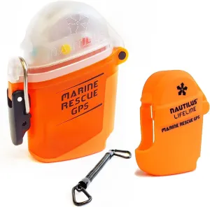 Nautilus Lifeline Marine Rescue Waterproof GPS with AIS/DSC Technology and 1 Antenna Winder for Accurate Positioning and Distress Alert Message Bundled with Silicone Pouch and Lanyard with Two D-Rings