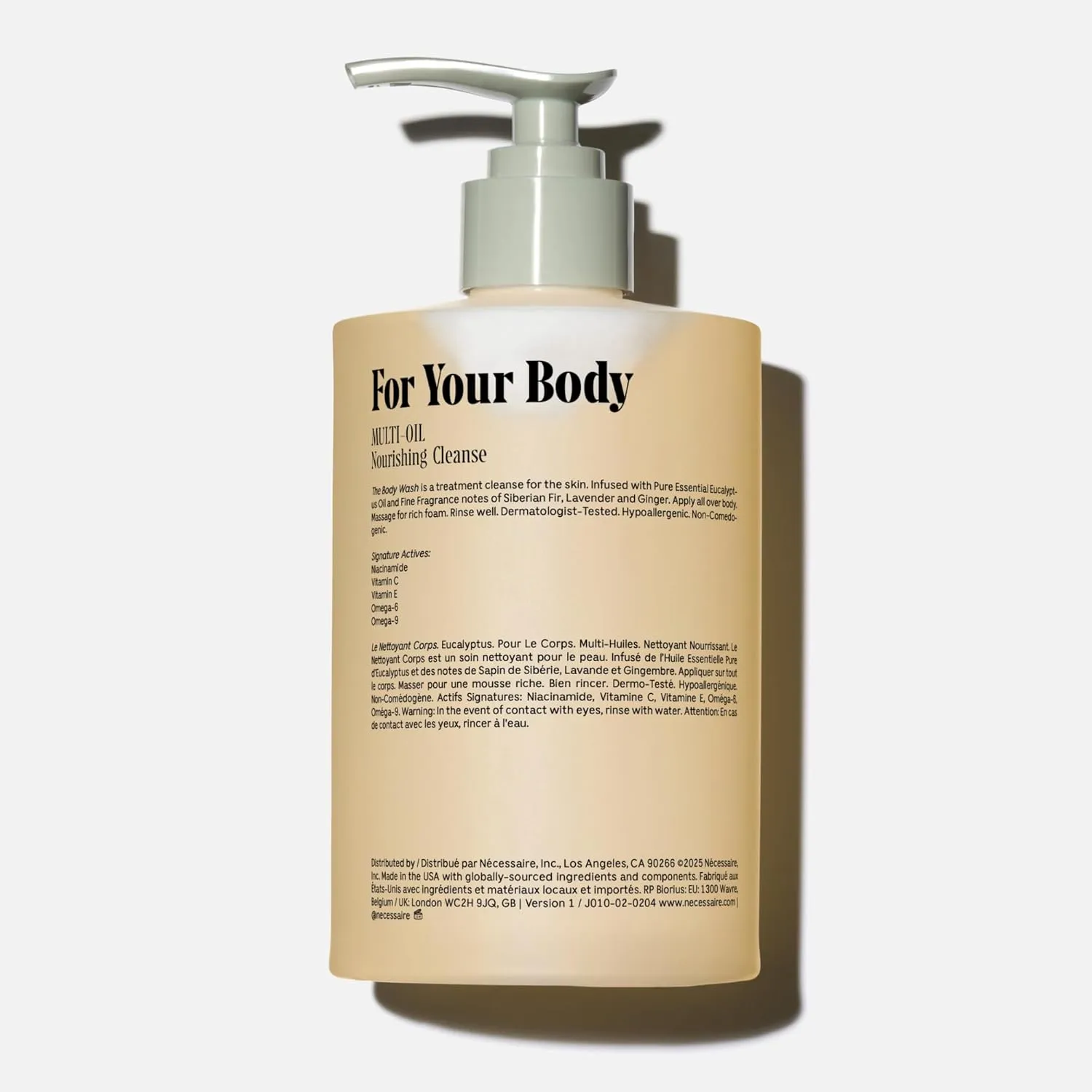 Nécessaire Eucalyptus Body Wash with Pump | Multi-Oil Nourishing Cleanse For Women   Men | Gel Cleanser | Dermatologist-Tested. Hypoallergenic | No SLS/SLES (500 ml / 16.9 fl. oz.)