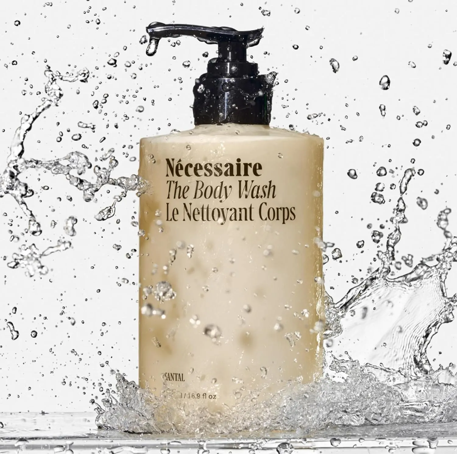 Nécessaire The Body Wash Santal. Natural Body Wash for Women & Men, Therapeutic Shower Gel with Epsom Salt   Minerals. Gel Cleanse,16.9 fl oz.