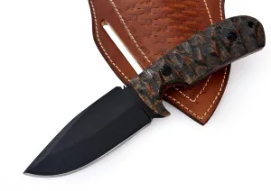 New Hunting Fixed blade knife with sheath Stainless Steel Skinner knifes with Leather Case-Camping knife Black coding Bushcraft Hunting Knives