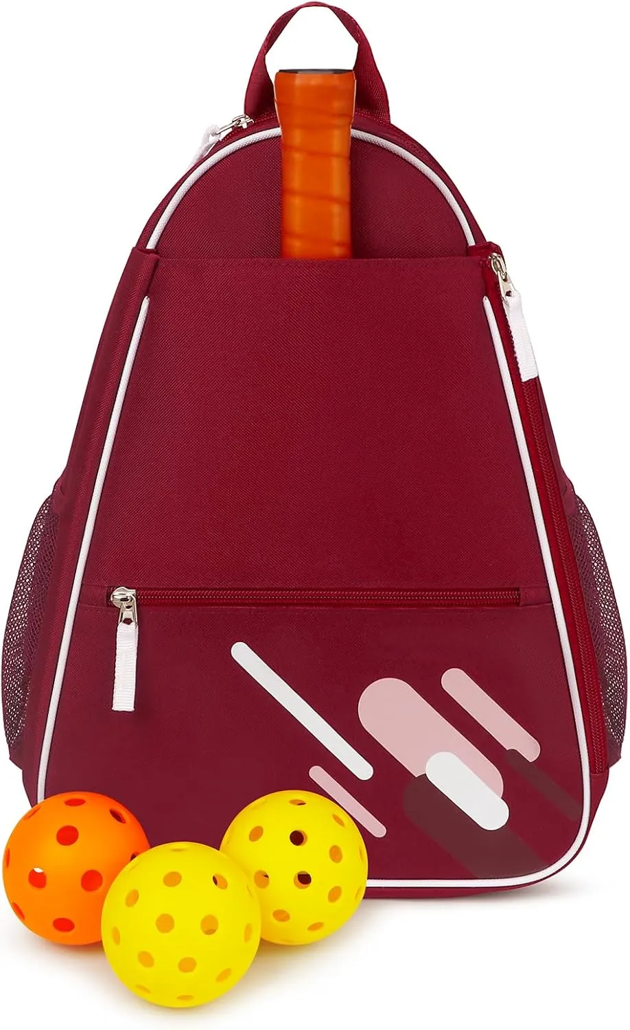 Newluck Pickleball Bag Duffle Crossbody Sling Pickle Ball Accessories Gift for Women Men Boy girl with Fence Hook Large Capacity The Shoulder Straps Are Adjustable Fashionable Versatile Red