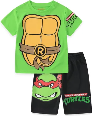 Nickelodeon Teenage Mutant Ninja Turtles Boys 2 Piece Pullover T-Shirt and Shorts Set for Toddler and Big Kids