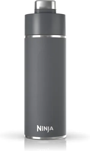 Ninja Thirsti 18oz Travel Water Bottle, For Carbonated Sparkling Drinks, Colder and Fizzier Longer, Leak Proof, 24 Hrs Cold, Dishwasher Safe, Stainless Steel Insulated Tumbler, Charcoal Gray, DW1801GY