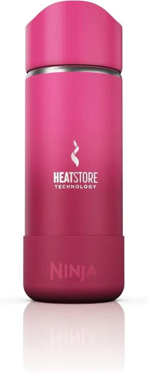 Ninja, Travel Mug, Sip Perfect 16oz, Brings Hot Drinks to Sippable Temperature in Minutes, Stainless Steel, Leak Proof, Dishwasher Safe, Metal, Insulated Tumbler, Fuchsia Pink, DW1603BP