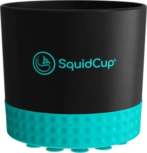 Non-Tipping, Anti-Spill Cup Holder for Boats, Kayaks, SUPs, RVs, Fishing & Camping | Universal 12–30 oz Fit | BPA-Free, Optional SquidDisk Mount Included for Textured Surfaces (Black/Teal)