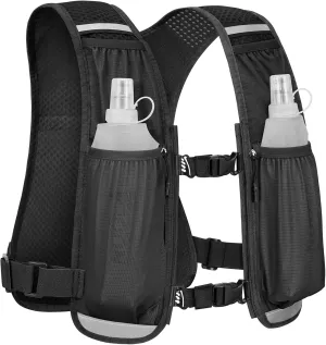 NOOLA Running Vest with Dual 500ml Soft Flask, Lightweight Hydration Vest for Women Men, Water Backpack with Adjustable Strap