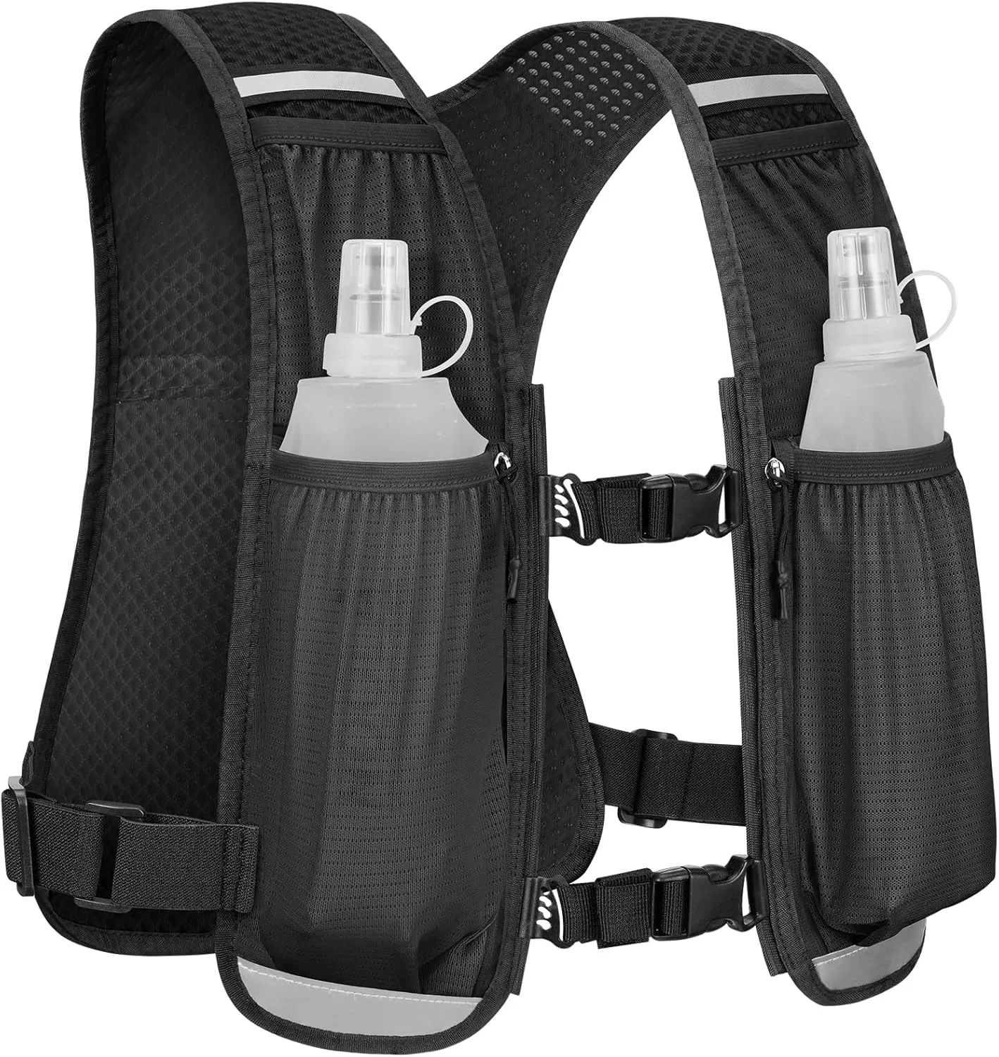 NOOLA Running Vest with Dual 500ml Soft Flask, Lightweight Hydration Vest for Women Men, Water Backpack with Adjustable Strap