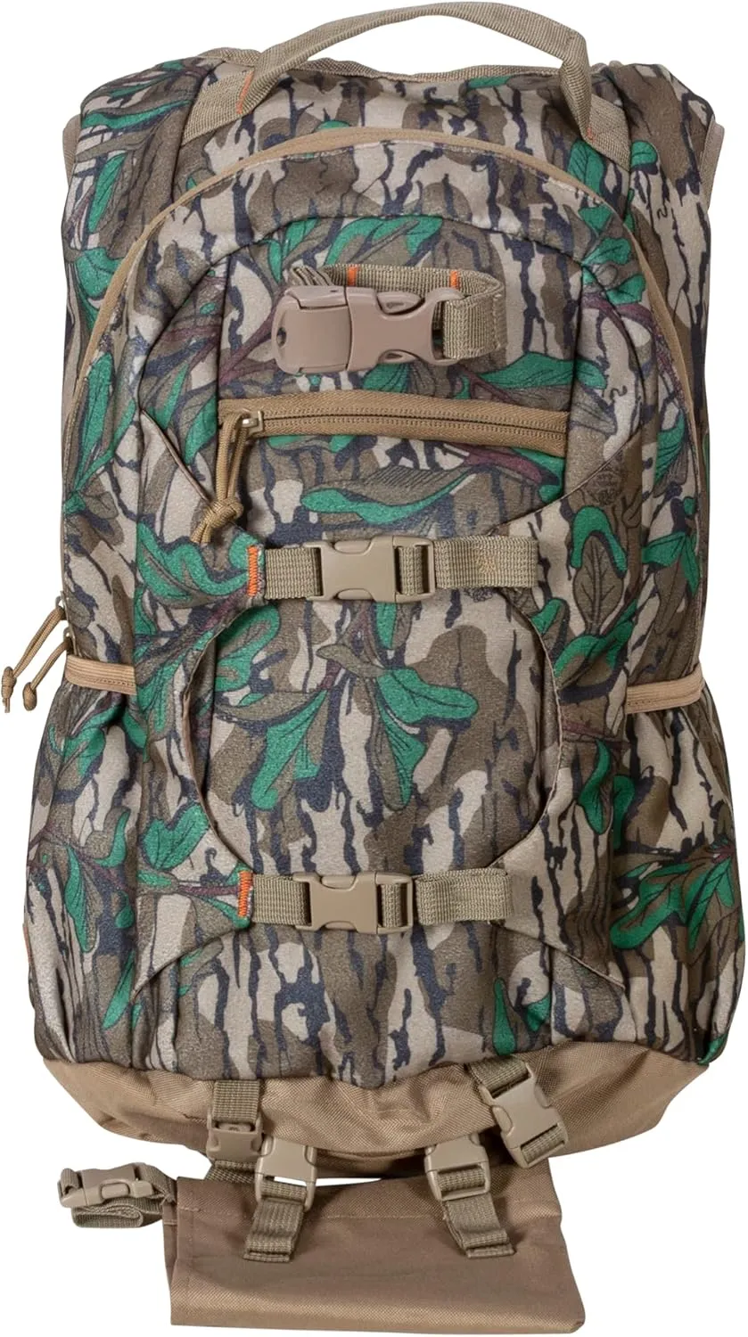 North Mountain Gear Camouflage Hunting Backpack Waterproof Bow and Rifle Compatible Hunting Bag (Mossy Oak Greenleaf)