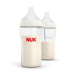 NUK Perfect Match 2-in-1 Natural and Anti-Colic 8oz Bottle with adaptiable Medium Flow Nipple, 2 Pack