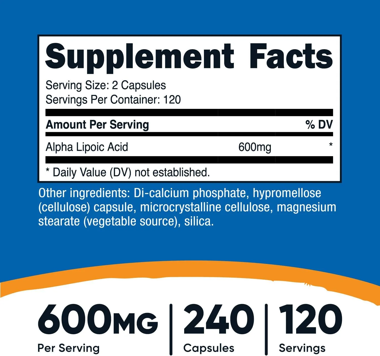 Nutricost Alpha Lipoic Acid 600mg Per Serving, 240 Capsules - Gluten Free, Vegetarian Capsules, Soy Free & Non-GMO