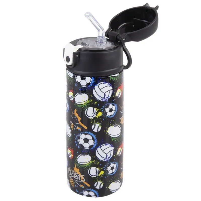Oasis stainless steel double wall insulated kid's drink bottle with sipper 550ml