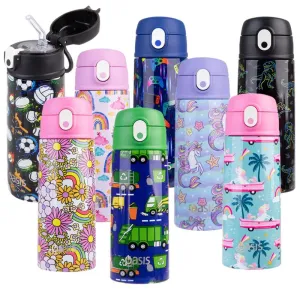 Oasis stainless steel double wall insulated kid's drink bottle with sipper 550ml