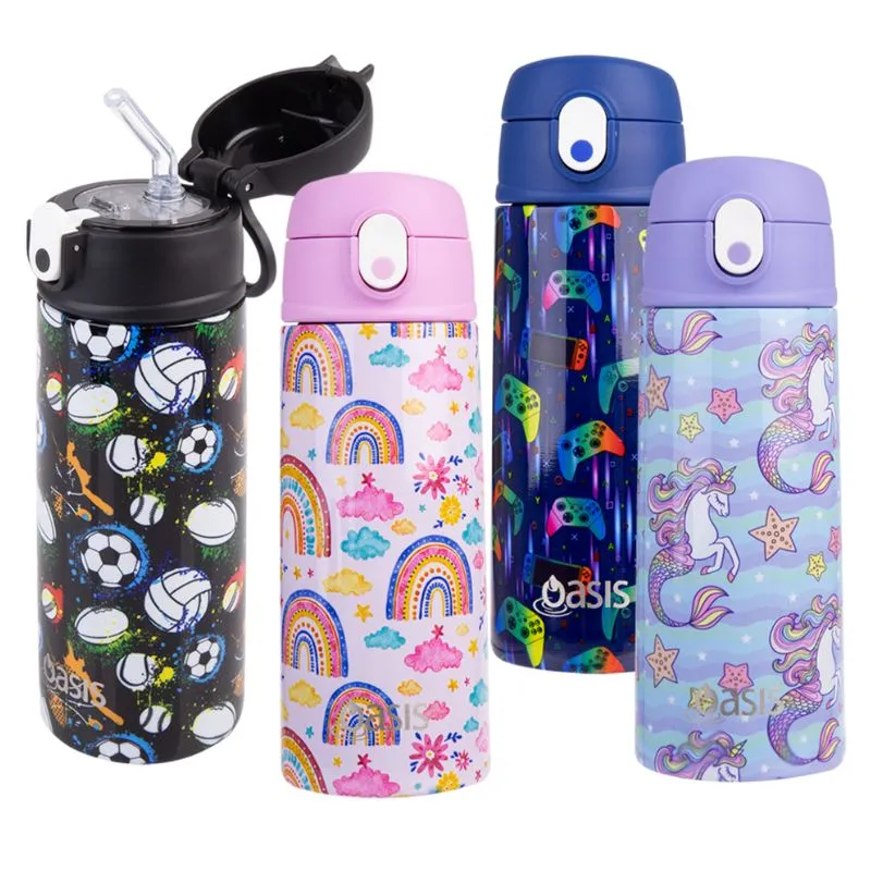 Oasis stainless steel double wall insulated kid's drink bottle with sipper 550ml