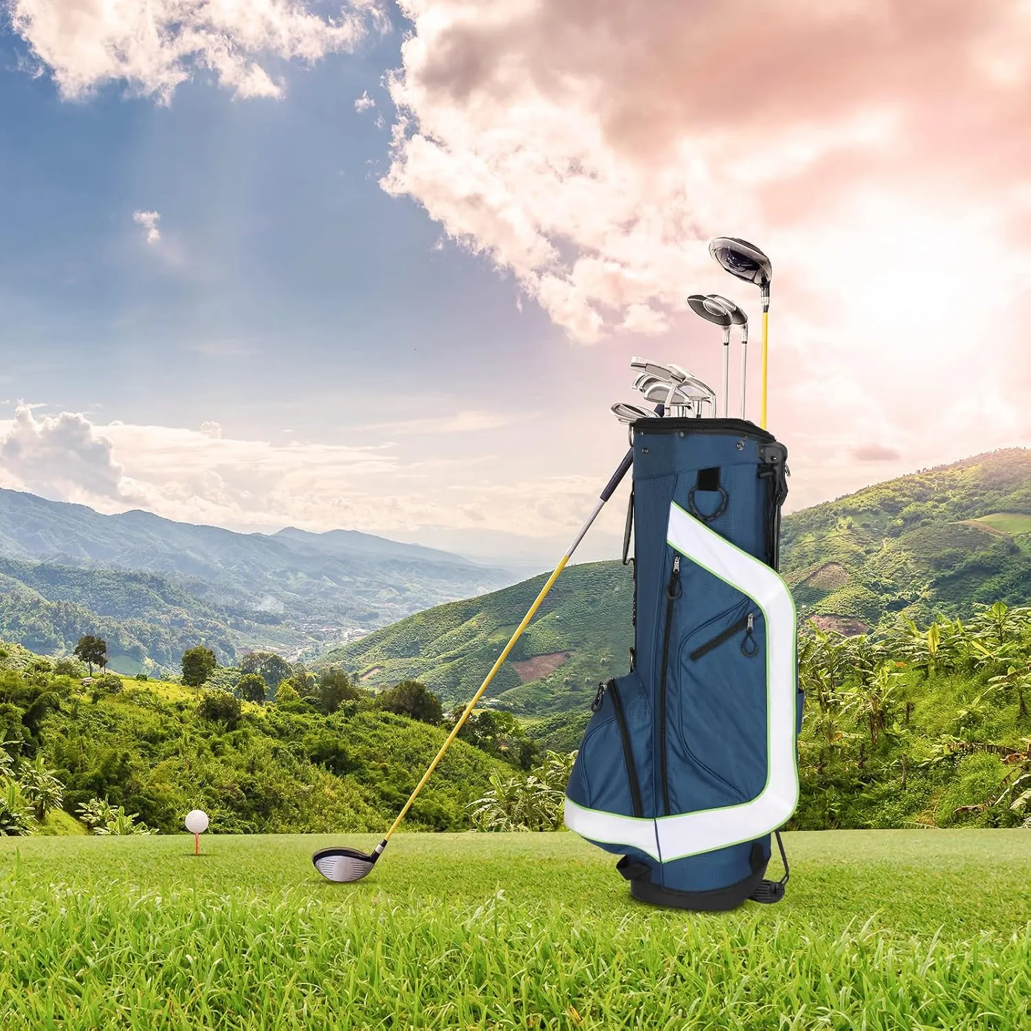 Ochine Golf Stand Bag Pitch and Putt Lightweight Stand/Carry Golf Bag Durable Golf Sunday Bag Golf Club Bag Ideal for Golf Course & Travel (Ship from USA)