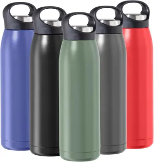 OGGI Freestyle Stainless Steel Insulated Water Bottle- Double Wall Vacuum Insulated, Travel Thermos, 23oz(680ml), Green