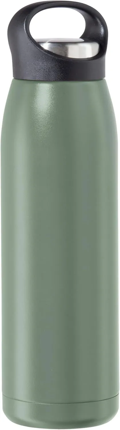 OGGI Freestyle Stainless Steel Insulated Water Bottle- Double Wall Vacuum Insulated, Travel Thermos, 23oz(680ml), Green