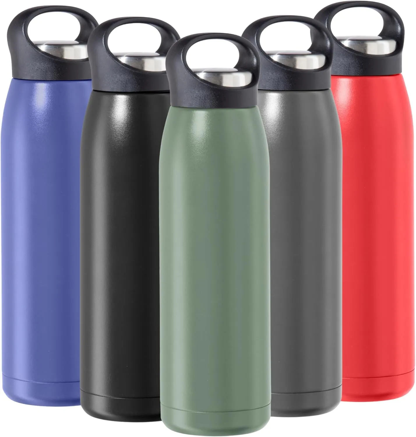 OGGI Freestyle Stainless Steel Insulated Water Bottle- Double Wall Vacuum Insulated, Travel Thermos, 23oz(680ml), Green