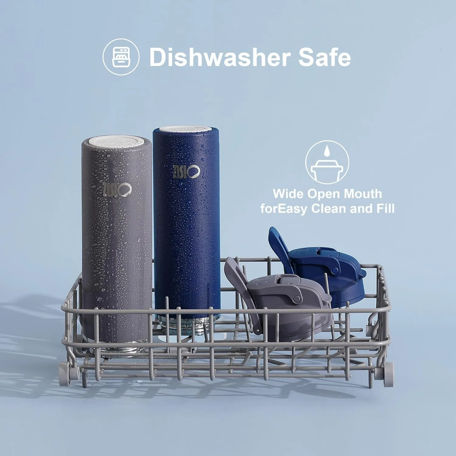 OISIZ Insulated Water Bottle 24 oz with 2-in-1 Straw and Swig Lid, Leakproof and BPA Free, Keep Cold 24H, Vacuum Stainless Steel Water Bottle for School, Travel and Sports, All Dishwasher Safe