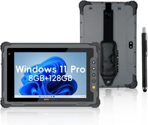 ONERugged Rugged Tablet M80J, 8 inch Windows 11 Pro Tablet, 8GB 128GB, Celeron N5100, IP65 Waterproof, MIL-STD-810H, 5000mAh, Industrial Outdoor Work PC w/ 8MP 5MP Camera, 4G LTE/WiFi/BT 5.0/NFC-Gray
