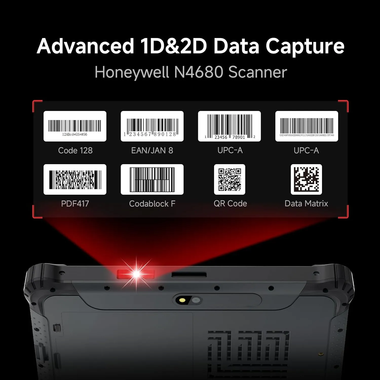 ONERugged Rugged Tablet with Barcode Scanner M80J, 8 inch Windows 11 Pro Enterprise Tablet w/Honeywell N4680 Scan Engine, 1D/2D QR Inventory Scanner, 8GB 128GB Industrial Work PC for WMS, Retail