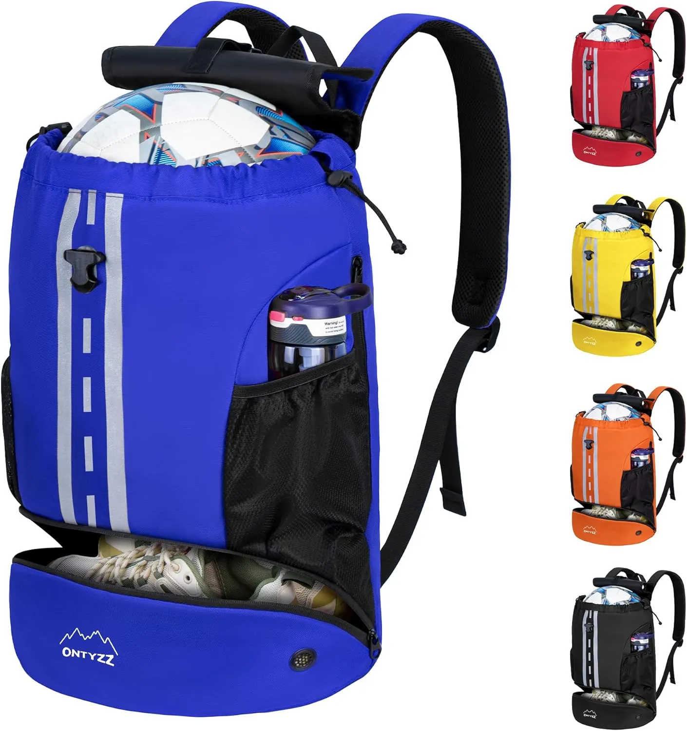 ONTYZZ Sports Backpack with Drawstring Closure Basketball Backpack with Shoe Compartment Swim Beach Bag