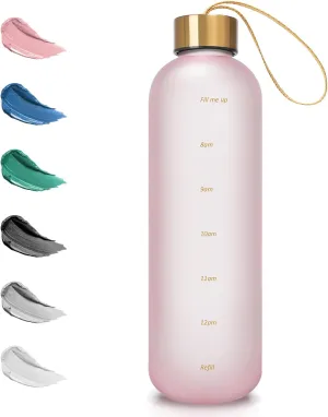 Opard 27oz/32oz Motivational Water Bottle with Time Marker to Drink, Reusable Plastic Bottle with BPA Free Tritan for Gym and Sports