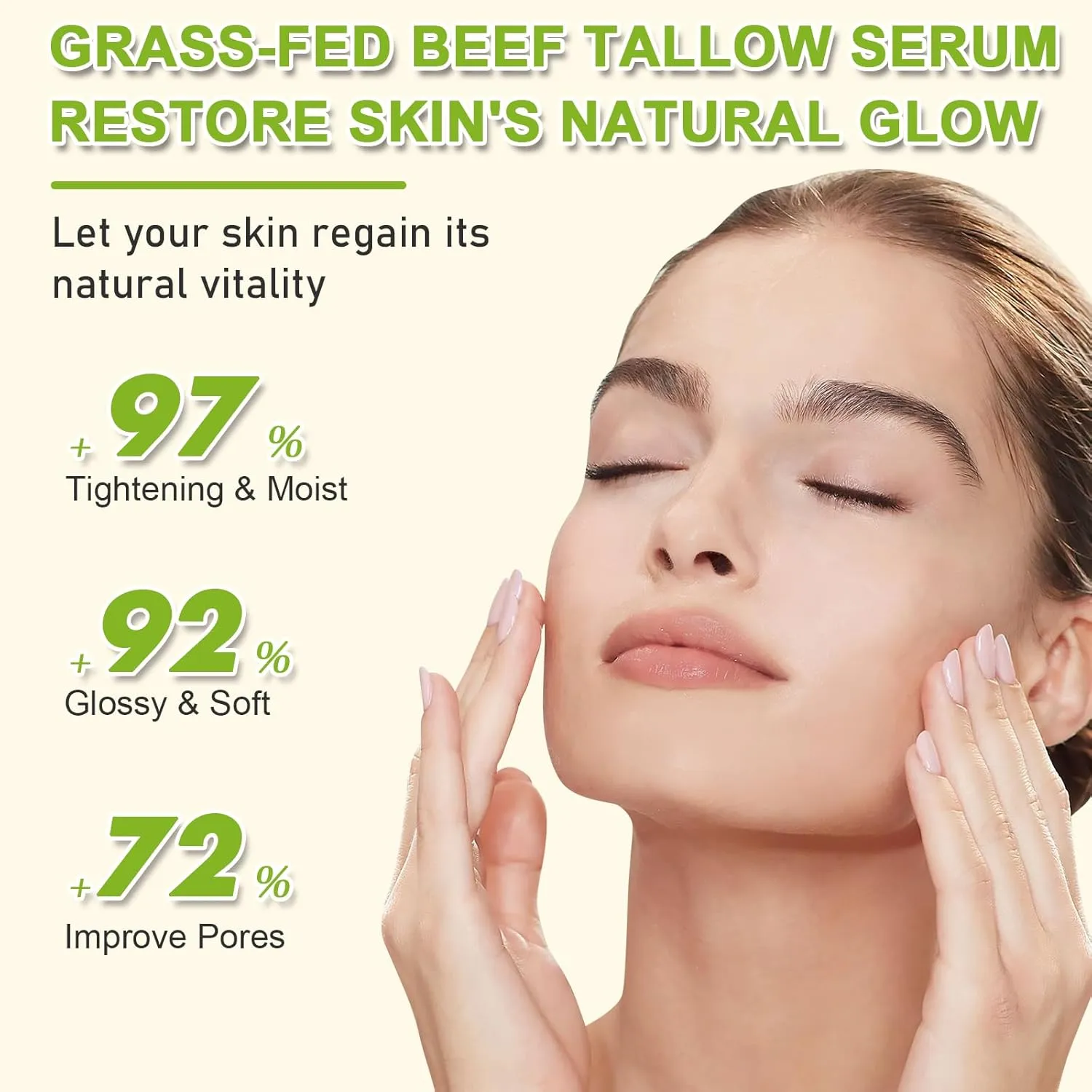 Organic Whipped Beef Tallow for Skin & Face | Tallow & Honey Balm Moisturizer | Selected Honey & Beeswax, Non-Comedogenic & Fragrance-Free for Dry Skin, (White, 2.12 Ounce (Pack of 1))