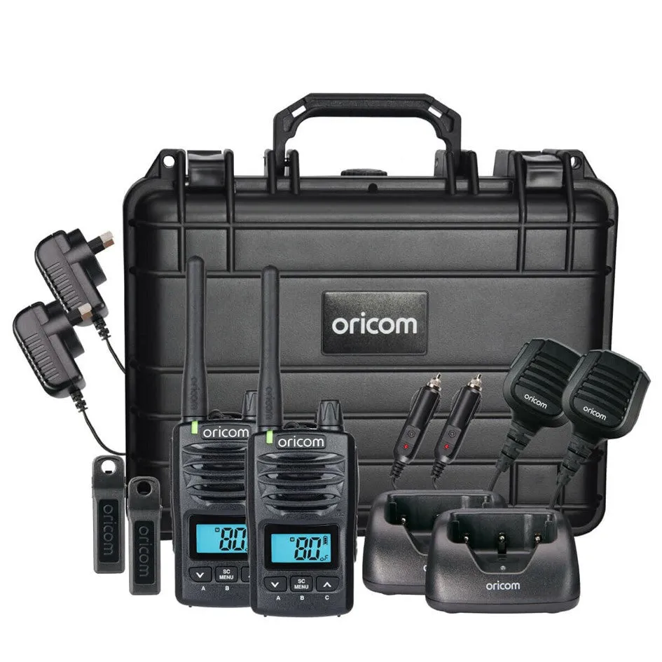 ORICOM 5 WATT WATERPROOF IP67 HANDHELD CB RADIO TRADIES TWIN PACK