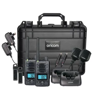 ORICOM 5 WATT WATERPROOF IP67 HANDHELD CB RADIO TRADIES TWIN PACK