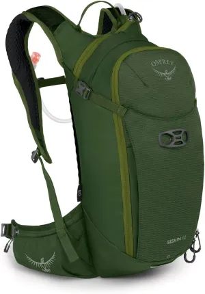 Osprey Siskin 12L Men's Biking Backpack with Hydraulics Reservoir, Dustmoss Green