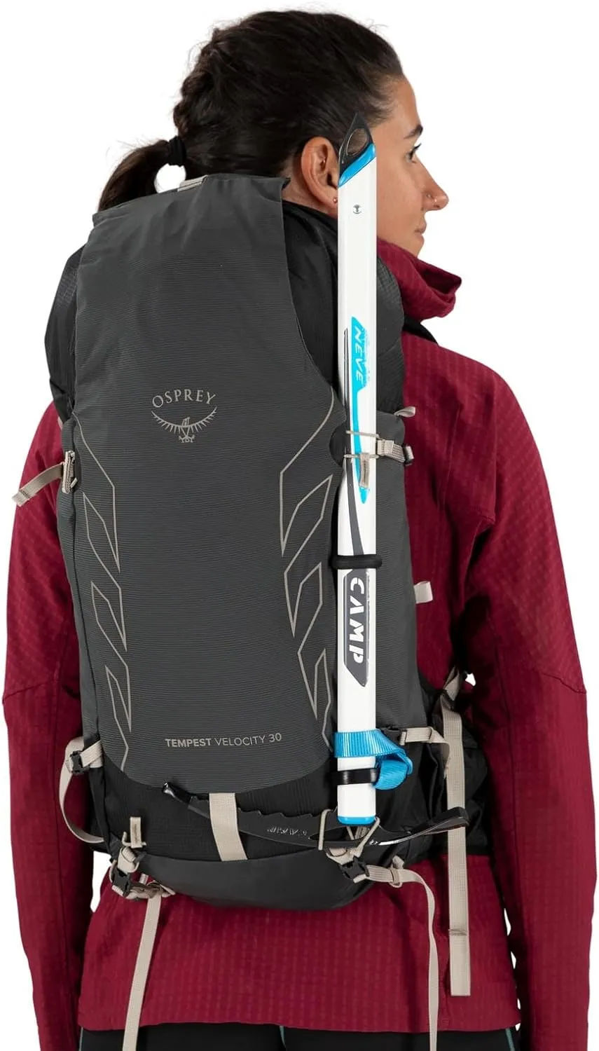 Osprey Tempest Velocity 30L Women's Hiking Backpack, Dark Charcoal/Chiru Tan, WM/L
