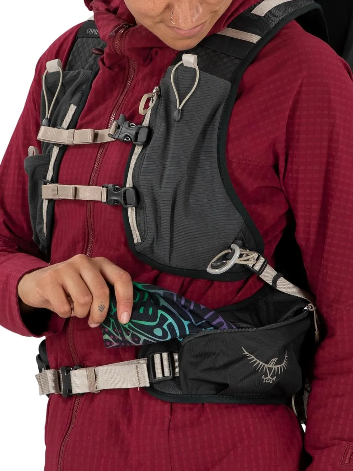 Osprey Tempest Velocity 30L Women's Hiking Backpack, Dark Charcoal/Chiru Tan, WM/L
