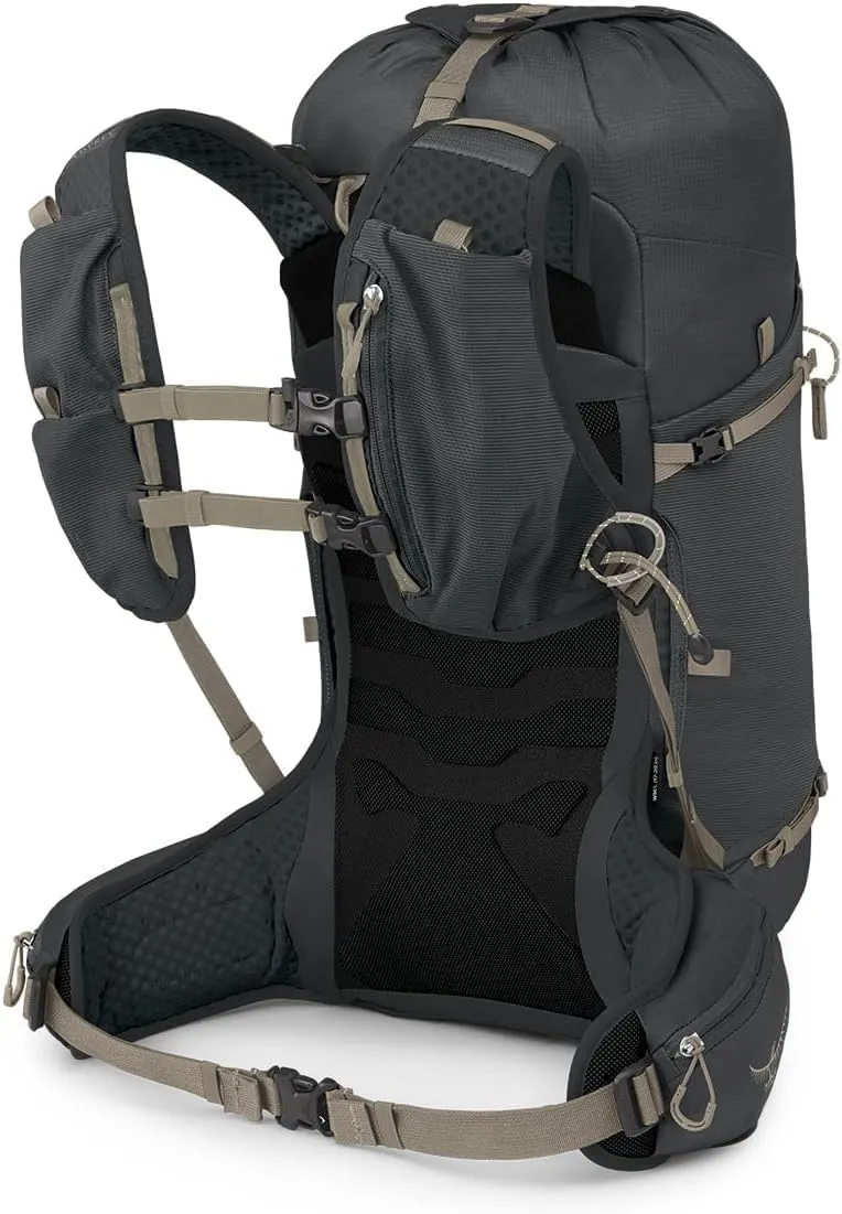 Osprey Tempest Velocity 30L Women's Hiking Backpack, Dark Charcoal/Chiru Tan, WM/L