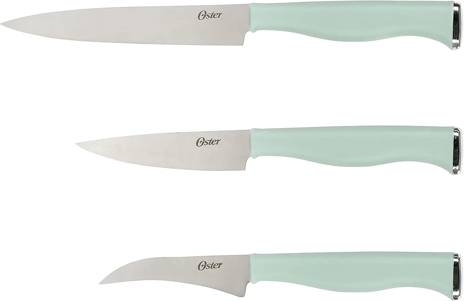 Oster Langmore 15 Piece Stainless Steel Cutlery Knife Block Set W/Black Box – Moss Blue
