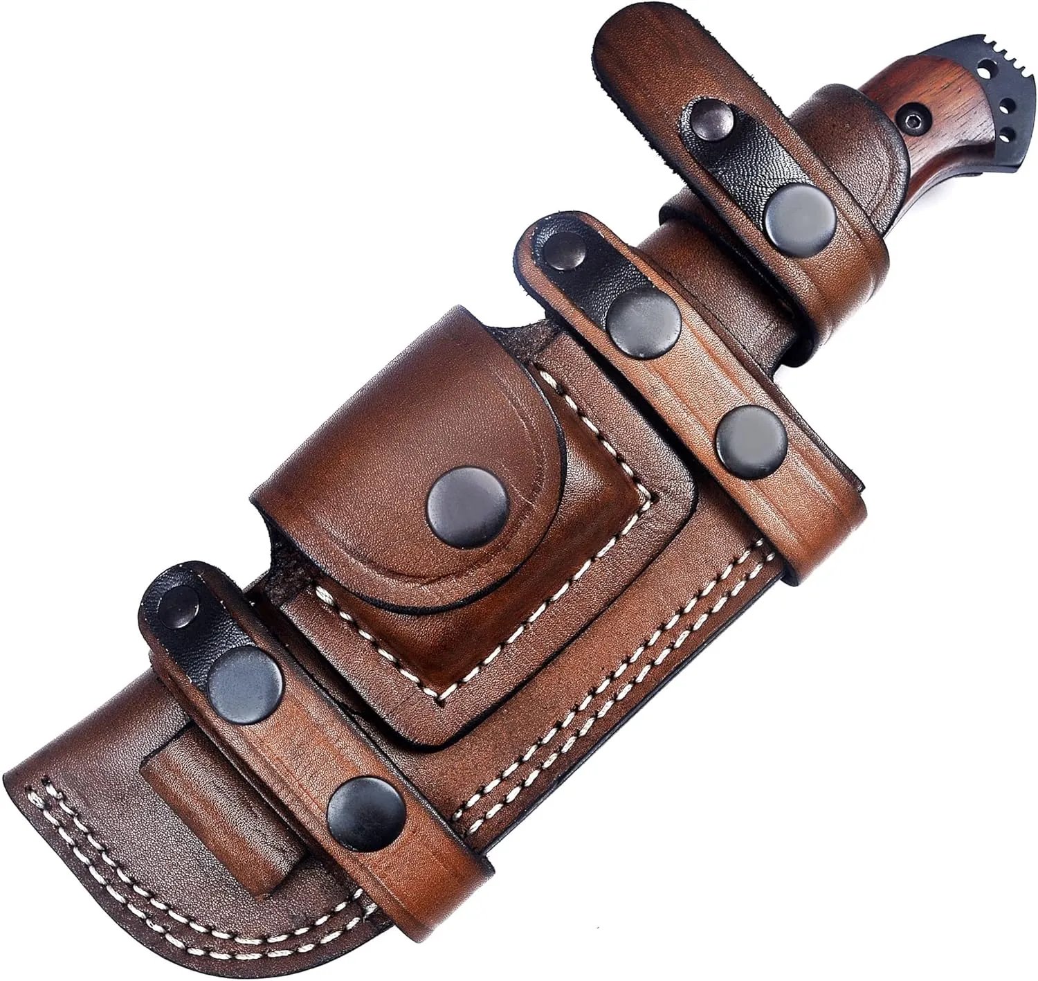 Ottoza Hunting Knife with Sheath - Wood Handle, 1095 High Carbon Steel Knife, Outdoor Knife Survival Knife Camping Knife Bushcraft Knife Tactical Knife, Fixed Blade Hunting Knives for Men Horizontal Carry Knife Sheath 313