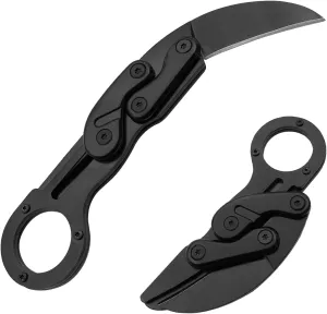Outdoor Mini Camping Stainless Handle Survival Knife Multifunction Outdoor Tactical Rescue Tools Folding Hunting (new claw knife black)