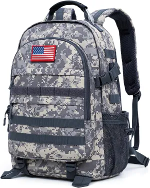 outdoor plus Camo Backpack for Boys,Military Teen Backpack with USB Port, Army Bookbag for School