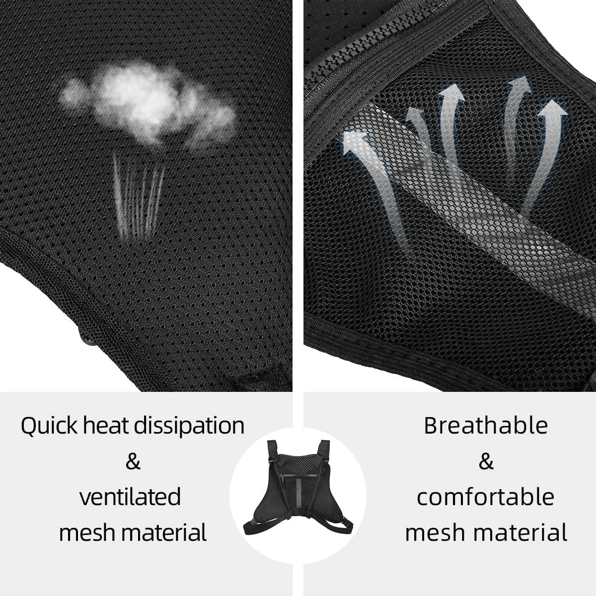 Outdoor Sports Chest Bag for Men and Women, Tactical Vest For Running, Hiking, Cycling, EDC Travel Chest Pack Rig, Water Resistant Lightweight Front Running Vest Bag With Extra Storage