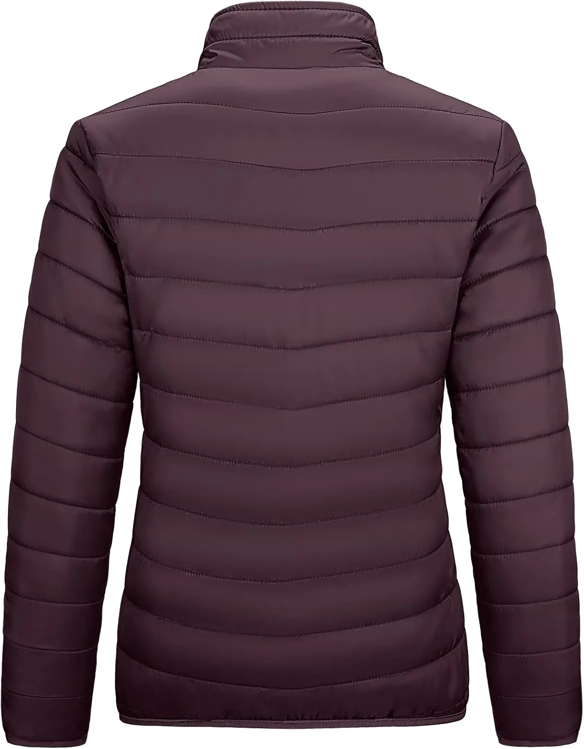 Outdoor Ventures Women's Packable Full-Zip Short Puffer Jacket Insulated Quilted Warm Lightweight Winter Coat