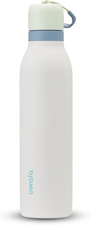 Owala FreeSip Twist Insulated Stainless Steel Water Bottle with Straw for Sports and Travel, BPA-Free, 24-oz, Green/White (Iced Breeze)