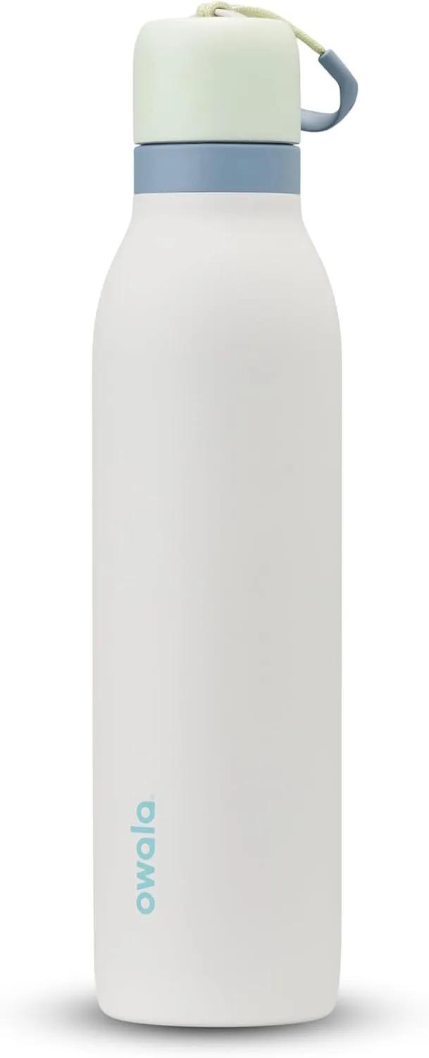 Owala FreeSip Twist Insulated Stainless Steel Water Bottle with Straw for Sports and Travel, BPA-Free, 24-oz, Green/White (Iced Breeze)