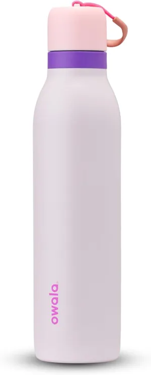 Owala FreeSip Twist Insulated Stainless Steel Water Bottle with Straw for Sports and Travel, BPA-Free, 24-oz, Pink/Purple (Dreamy Field)