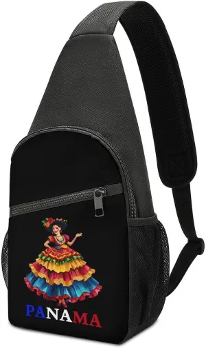 Panamanian Heritage And Pride Crossbody Sling Bag Lightweight Shoulder Chest Bag for Hiking Travel