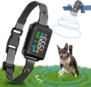 PcEoTllar GPS Wireless Dog Collar Fence System, Electric Fence for Dogs, IPX7 Waterproof Wireless Dog Fence, from min 33 to max 1999 Yards Containment System for Small Medium and Large Dogs
