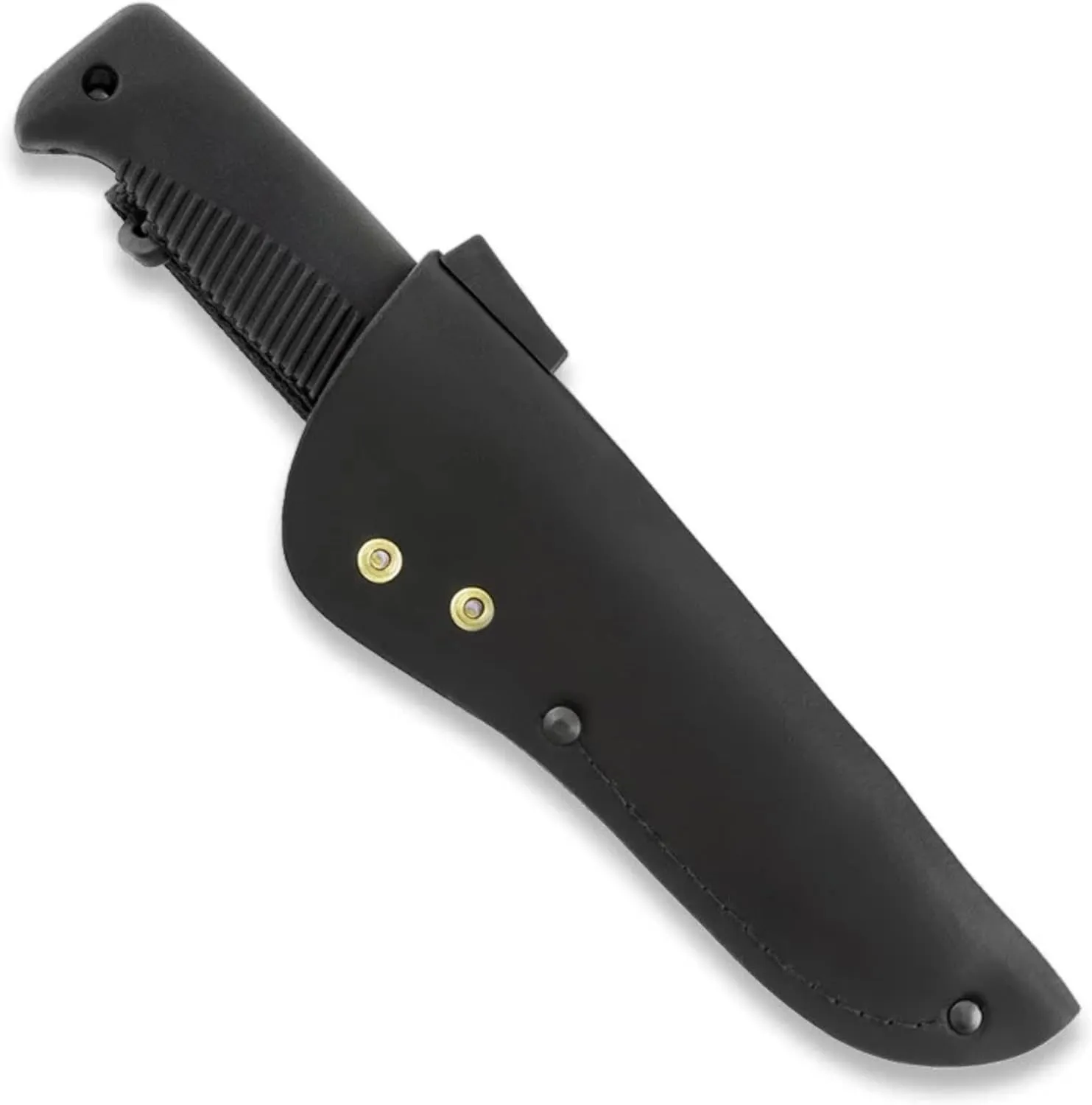 Peltonen M07 Ranger Puukko Uncoated Fixed Blade, Leather Sheath, 80CrV2 Carbon Steel 4.68 Inch Blade, TPE Handle, Survival Knife for Outdoor Adventures, Black